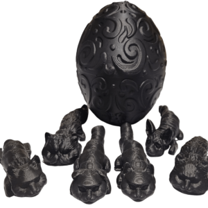 Egg Set Black with 6 Cat Flexi Mini