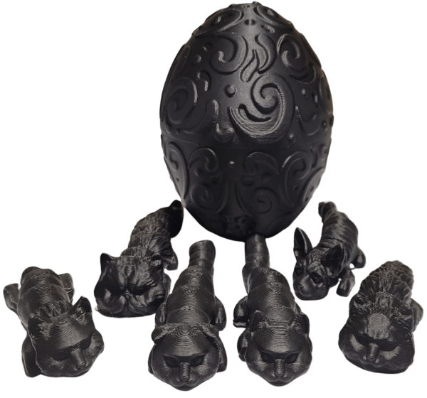Egg Set Black with 6 Cat Flexi Mini