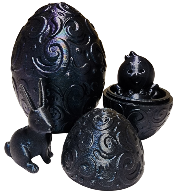 Blue Shimmery Egg Set Bunny & Baby Chicken