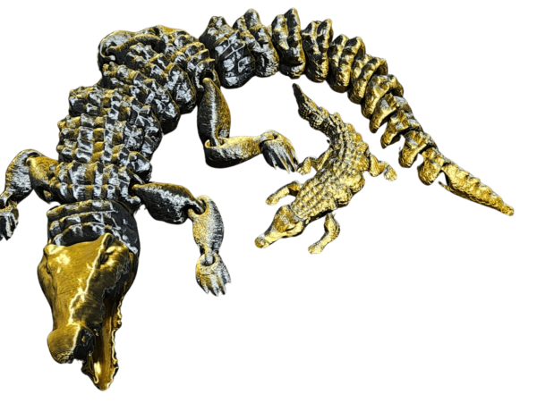 Snapping Crocodile Flexi Black n Gold