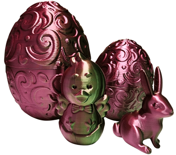 Egg Set Pink & Green with Bunny & Baby Chick