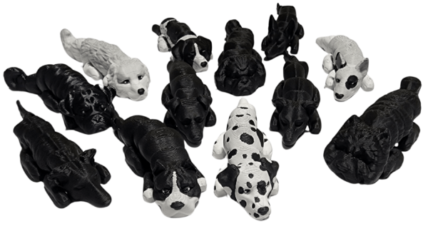 Assorted Mini Articulated Flexi Dogs 10 Pack